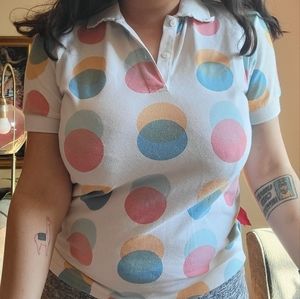 Penshoppe polka dot polo